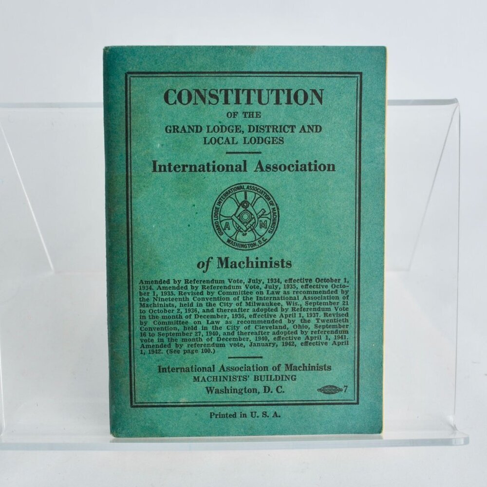 Constitution Grand Lodge District Local International Association of Machinists